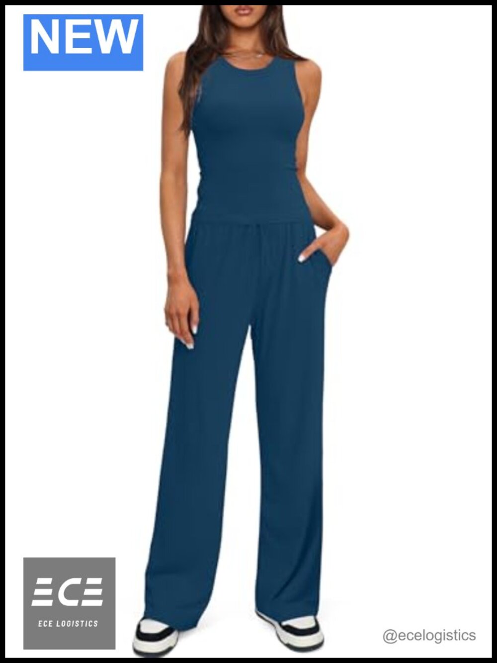 Sleeveless Wide Leg Matching Lounge Set